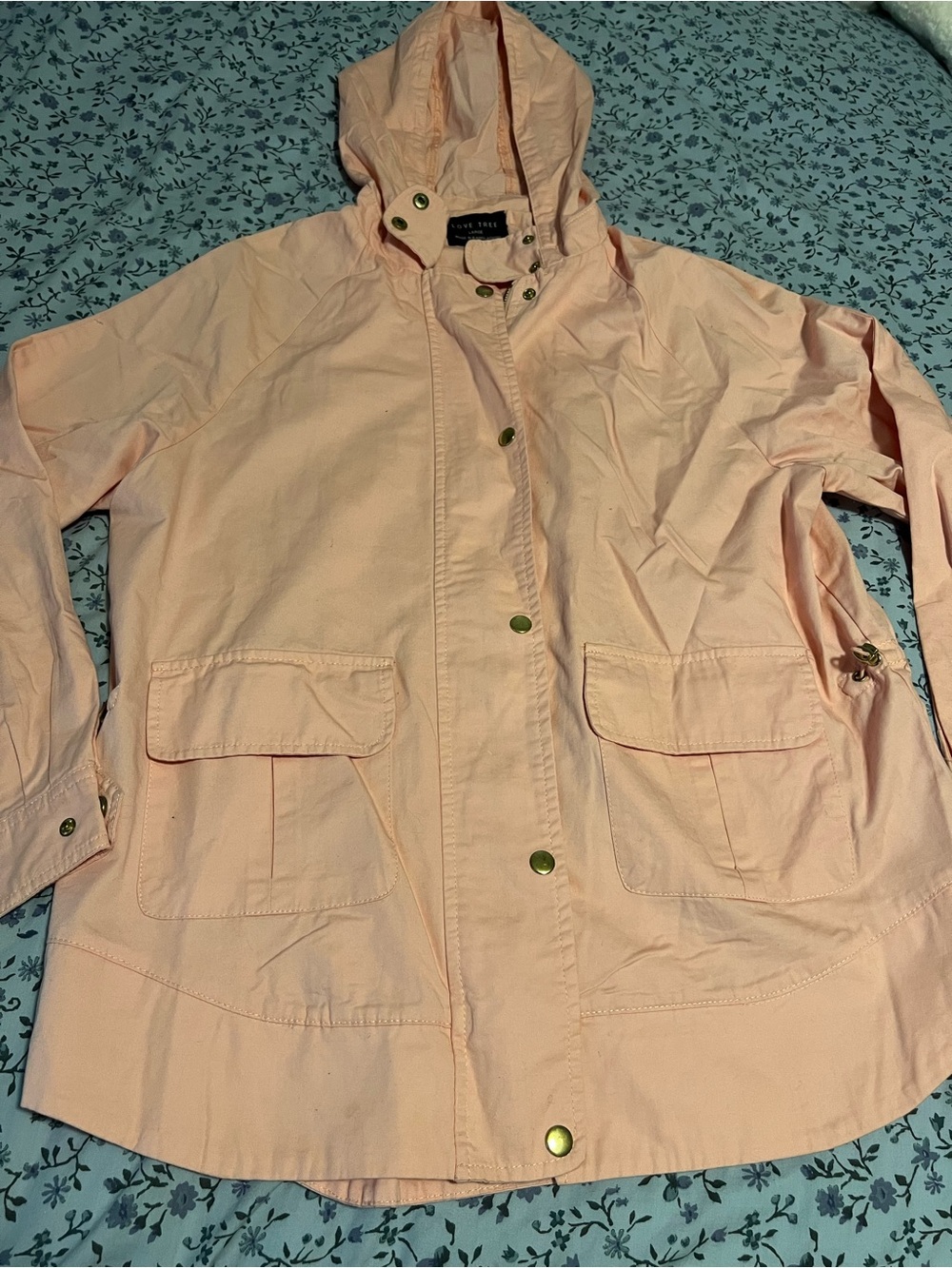 Love Tree Baby Pink Hooded Utility Jacket